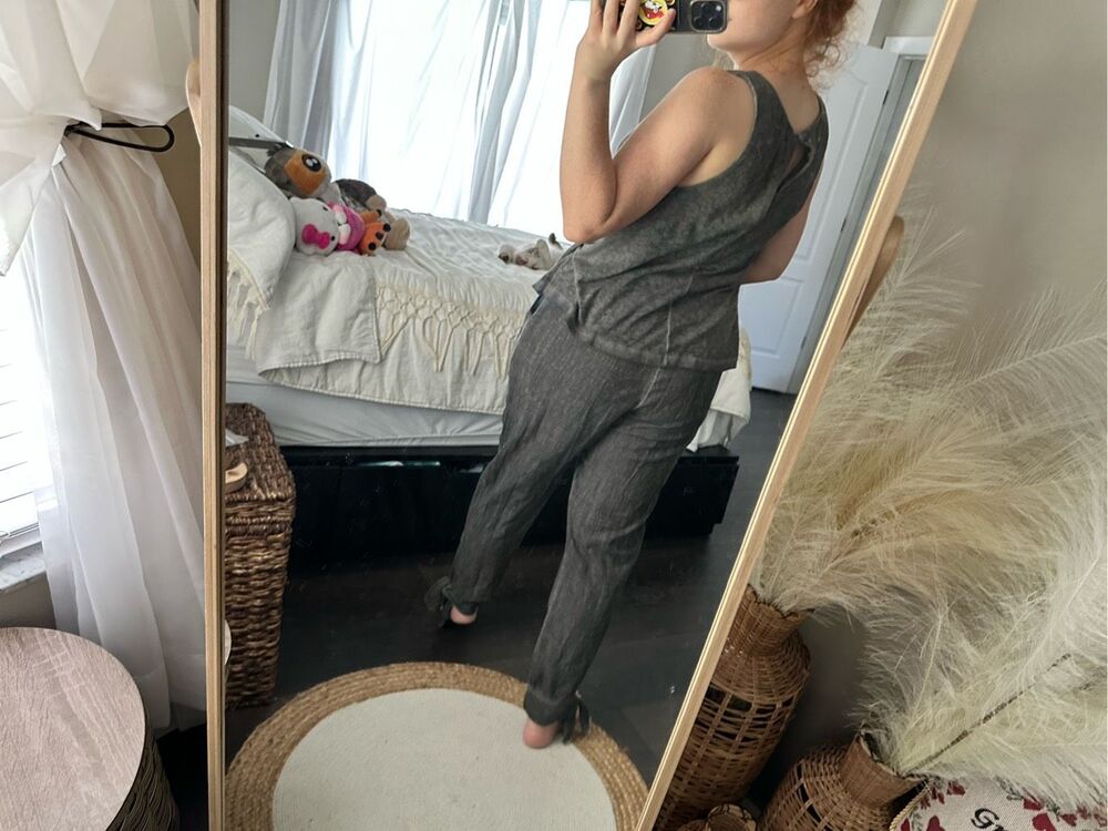 Amadi Anacopa Women’s Small Grey Linen Jumpsuit - Picture 2 of 7